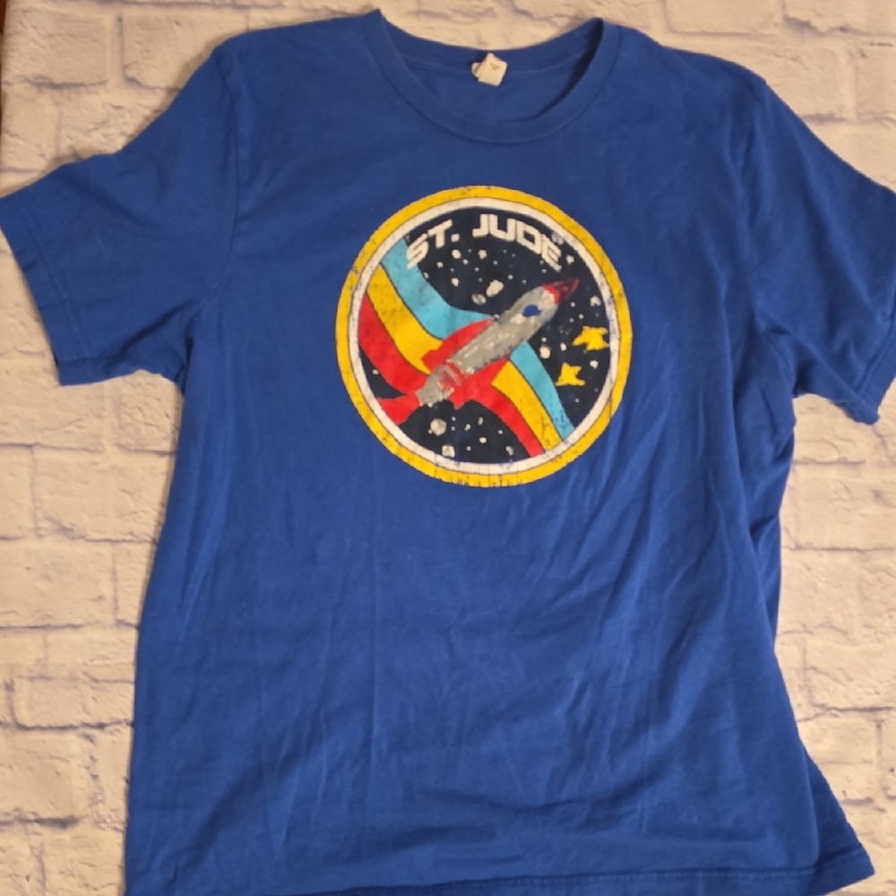 Bella Canvas Blue T-Shirt with Rocket Design
